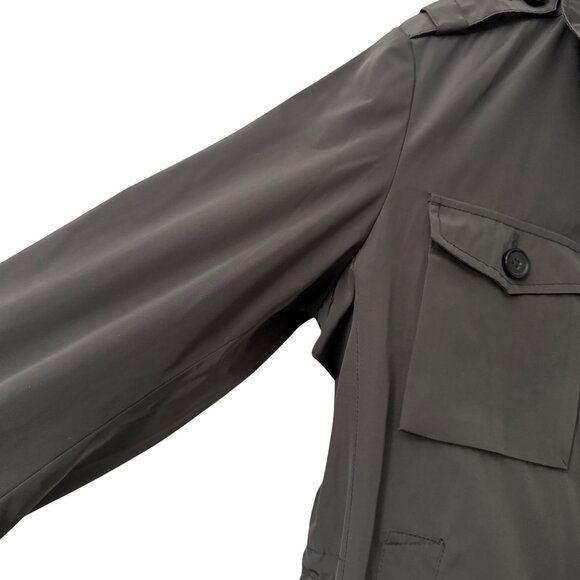 Hugo Boss Gray Military Field Jacket Cinch Waist Full Zip Mens Size 42R - Picture 4 of 10